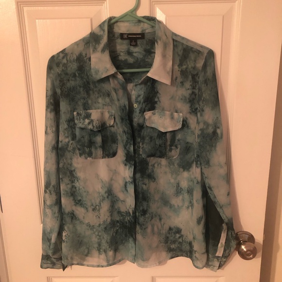 INC International Concepts Tie-Dye Button-Up Shirt - Picture 3 of 8